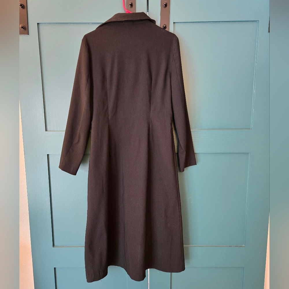 EUC 3B trench long slim coat stretchy M - Picture 2 of 3